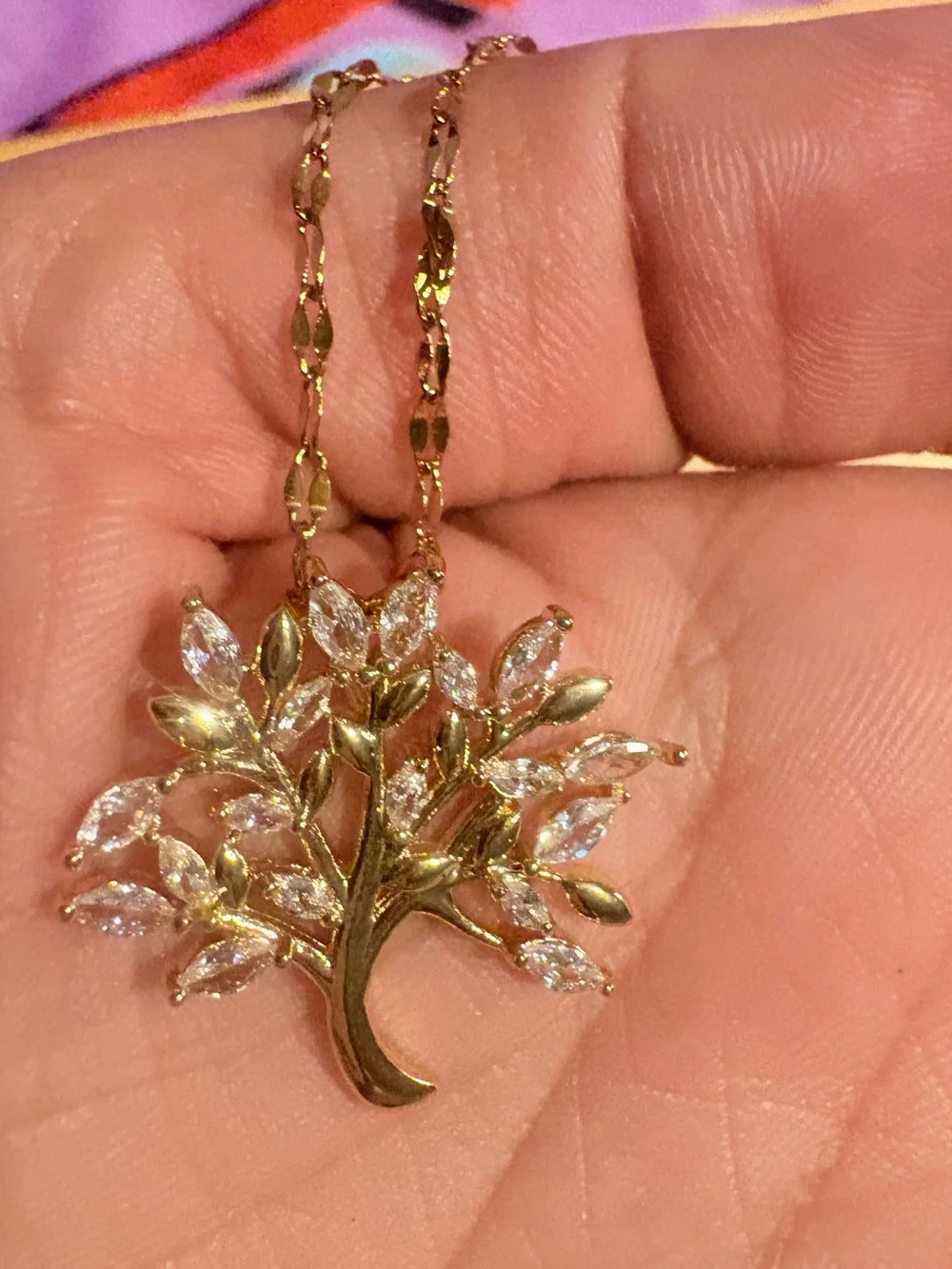 Fashionable and Gorgeous Micro Inlaid Stainless Steel Life Tree Necklace,